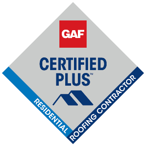 gaf certified plus roofing contractors badge