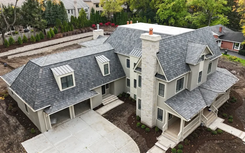 "Residential roof replacement in Naperville IL by A&E Roofing and Siding"