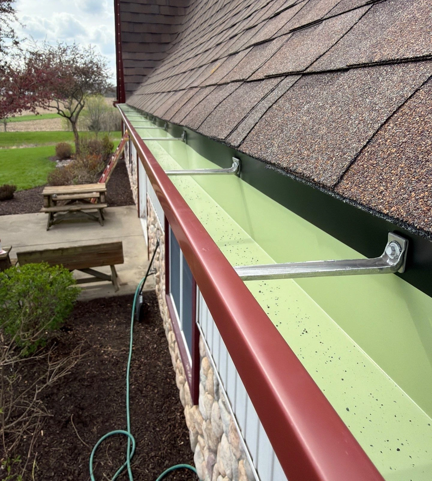 Gutter installation in Aurora IL by A&E Roofing and Siding