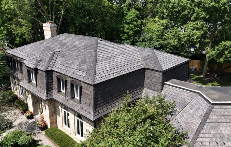 New roof replacement Aurora IL - Synthetic Shake shingles