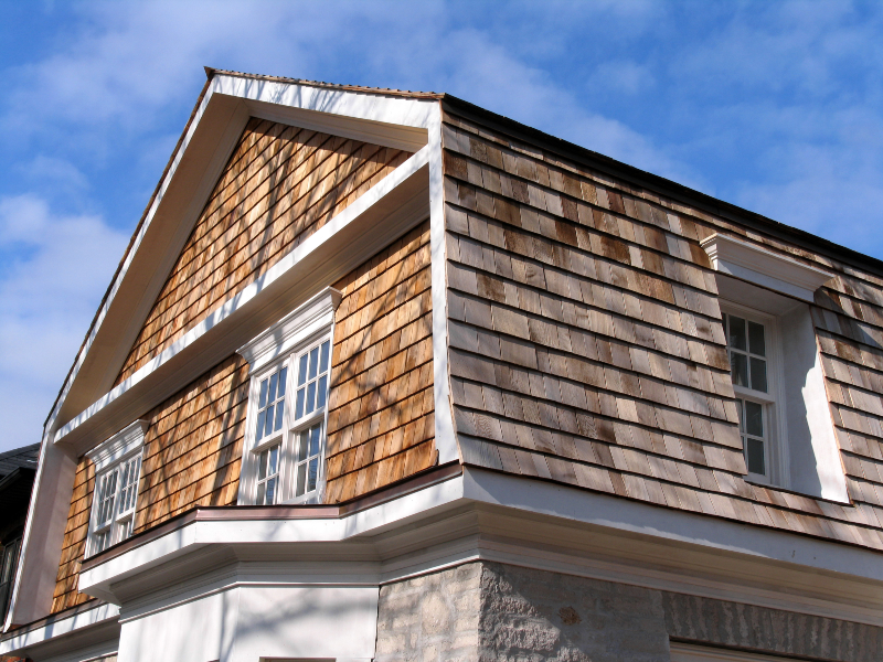 Cedar wood siding on a home exterior