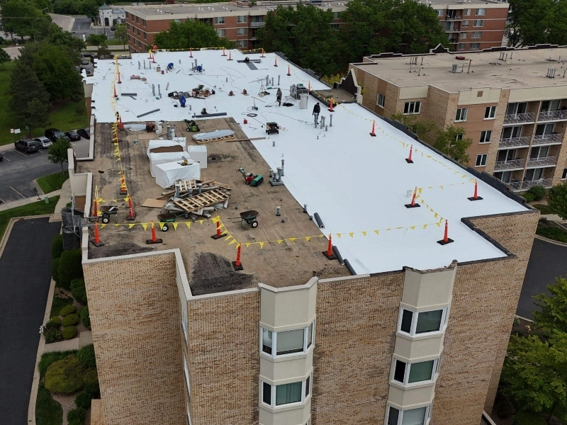 Commercial flat roofing Chicago IL by A&E Roofing and Siding