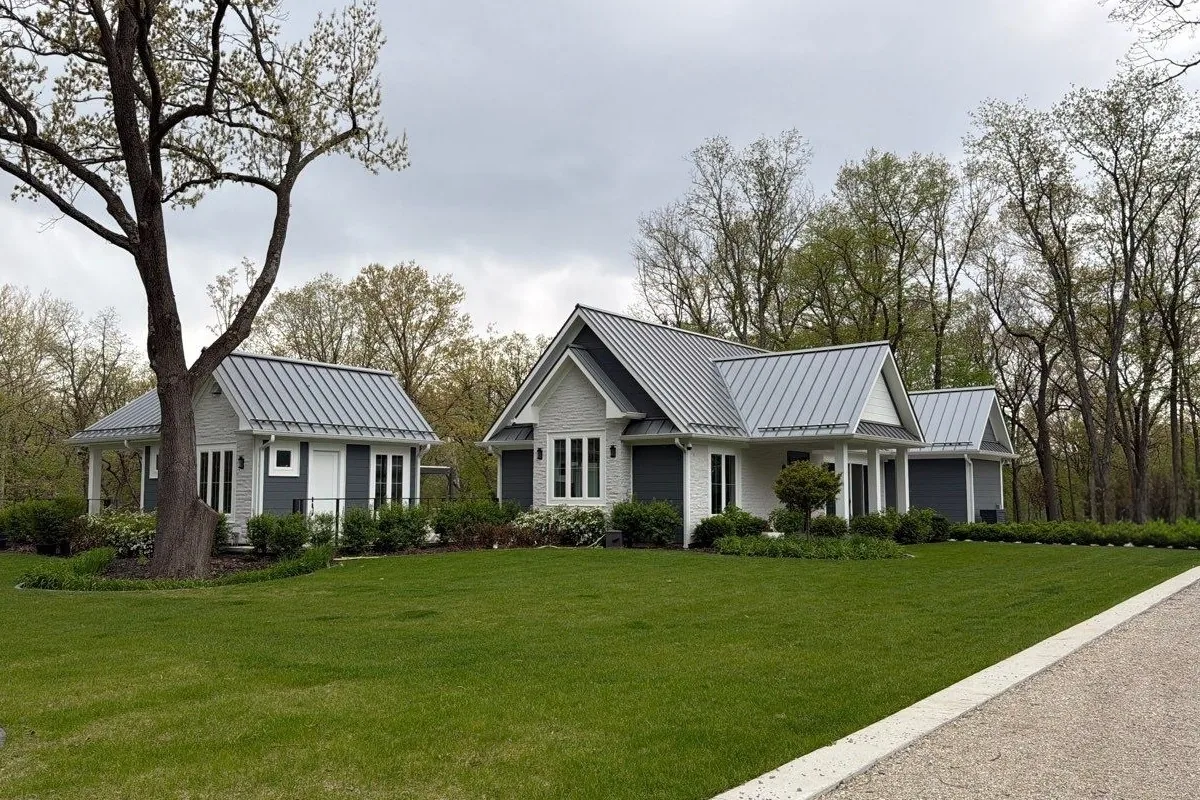 Standing seam metal roof installation on a property in Plano, Illinois by A&E Roofing & Siding